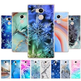 For Xiaomi Redmi 4 Pro Case Back Phone Cover Prime Silicon Soft TPU Marble Snow Flake Winter Christmas