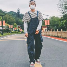 Men's Pants Spring Autumn Cool Overalls American Retro Large Size Tooling Causal High Street Suspenders Women's Jumpsuit Male Top
