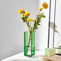 Decorative Objects Figurines Acrylic Flower Vase Modern Style Home Decor Aesthetic Vases Colourful Art Living Room Decoration Shelf Ornaments 230715