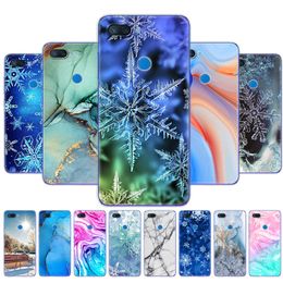 For Xiaomi Mi 8 LITE Case 6.26 Inch Silicon Lite Back Cover Mi8 Marble Snow Flake Winter Christmas