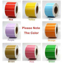 Adhesive Stickers 1Roll Colourful Thermal Sticker Thermal Printer Label Barcode Sticker Adhesive Stickers Waterproof Oil Proof 230715