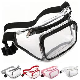 Wholesale Waterproof Clear Fanny Bag Pack Stadium Approved PVC Waist Bag Transparent Sling Bag Beach Travel Bags