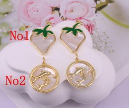 Charms 10pcs-18mm Strawberry/ Fish Shape Gold Plated Copper Metal Zircon Shell Beads Pendant Connector Charm Or Earrings /Necklace