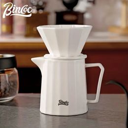 1pc Bincoo Angular Hand Flushing Ceramic Sharing Pot Coffee Appliance Household Hand Flushing Coffee Set Philtre Drip Cup Coffee Maker Machine