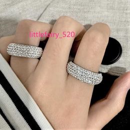 Band Rings VAF High End Aaa Zirconia Pave Ring Stainless Steel Iced Out Moissanite Eternity Engagement Cubic Zirconium Ring For Men Women
