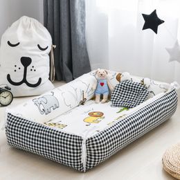 Baby Cribs Foldable Crib In Bed Portable High Border Guard Warm and Comfortable Soft Cushion Cot Infant Accessories 230715