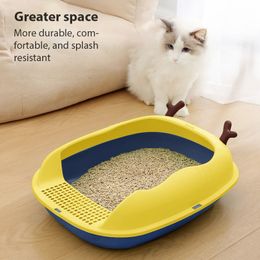 Other Cat Supplies Cat litter box design Semi-enclosed Sandbox big space toilet Prevent splash Tray goods for kittens big sand litter cat bedpans 230715