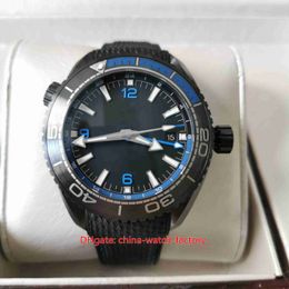 VS Factory Mens Watch VSF Super Quality 43.5mm GMT Ocean 600M Ceramic Bezel Black PVD Case Designer Watches CAL.8906 Movement Mechanical Automatic Men's Wristwatches