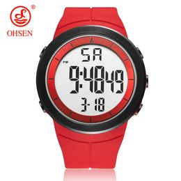 Digital Men Military Sport Watch reloj hombre Red 50M Diver Silicone bracelet men wristwatches Waterproof Led Male clocks Gifts