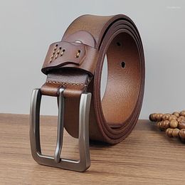 Belts Luxury Genuine Leather Belt For Man Pin Buckle Men's Fashion Casual Cowskin Jeans Apparel Accessories