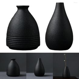 Vases 2Pcs Modern Black Ceramic Flower Vase Planter Pot Po Prop Centerpieces