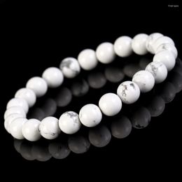 Strand 6/8mm Natural Stone Bracelet White Turquoises Beads For Men Women Jewellery Gift Healing Energy