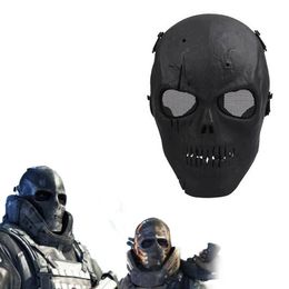 2016 Army Mesh Full Face Mask Skull Skeleton Airsoft Paintball BB Gun Game Protect Safety Mask252i