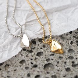 Pendant Necklaces Titanium Steel Product Irregular Cut Small Stone Necklace Collar Chain DIY Women Jewelry Accessories