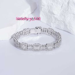 Pendant Necklaces Starsgem Custom Design Bracelet 14k White Moissanite Chain Tennis Bracelet for women man