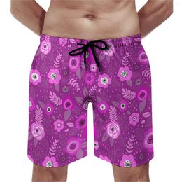 Men's Shorts Elegant Ditsy Floral Board Leisure Man Beach Pants Purple Flowers Oversize Swim Trunks Comfortable