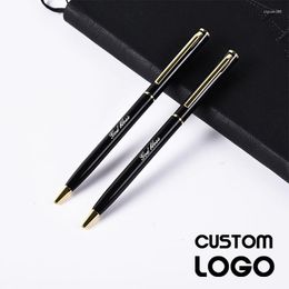 Business Simple Metal Ballpoint Pen Personalised Custom Logo Creative Student School Teacher Gifts Office Supplies Advertising