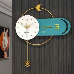 Wall Clocks Modern Minimalist Swing Clock Large Creative Led House Kitchen Fashion Luxury Living Room Decoration LQQ99YH