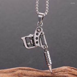 Pendant Necklaces Tattoo Machine Tool Stainless Steel Necklace Suits Men And Women Artist Creative Gift Jewelry