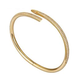 designer bracelet Bangle Charm nail Bracelet Chain 18K gold plated stainless steel for Women Wedding Mother Day designer jewelry with box