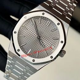 Men Watch 41mm Automatic Travel Time Movement Mechanical Transparent Mens Wristwatches 904L Watches 15500ST