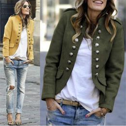 Women s Suits Blazer jackets Long Sleeve Row Buckle Self cultivation Small Suit Loose Yellow Red Coat Pattern Style Femme Mujer 230715