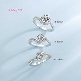 Band Rings KRKC Wholesale VVS1 0.5ct 1.0ct 1.5ct 925 Sterling Silver D Colour Vintage Wedding Moissanite Diamond Engagement Rings for Women