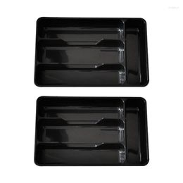 Storage Bottles 2Pcs Drawer Organizer Knife Fork Separation Plastic Box Tableware Tray E65B