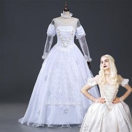 Alice in Wonderland 2 The White Queen Mirana Cosplay Dress Costume2741