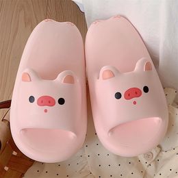 Slippers Cute Cartoon Pink Pigs Pattern Design Women Slipper Fashion Men Summer Leisure Slides Sandals Couple Woman Shoes 230715