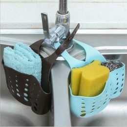 Storage Baskets Eco-feiendly Kitchen Sink Sponge Hanging Basket Adjustable Snap Button Type Drain Rack Faucet