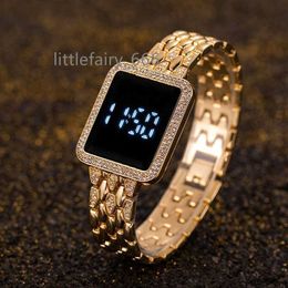 China made genuine fashion bracelet led watch for lady women luxury watch diamond bezel electronic watch