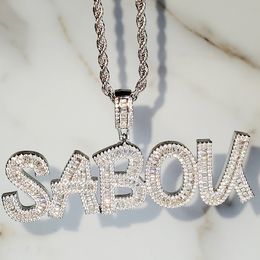 Pendant Necklaces Blingbling Custom Nameplate Necklace Men's Jewellery Personalised Birthday Gift for Boys Christmas Gifts Name Necklace 230715