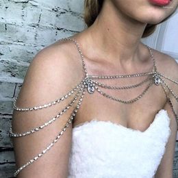 Chains The Latest Fashion Handmade Sexy Lady Necklace Body Chain Luxury Crystal Tassel Shoulder Neckl