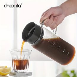 1PC Cold Brew Coffee Bottle With Double-layer, Stainless Steel Philtre Mesh, High Capacity FruitTea Glass Bottle, 1200ml/ 40oz, Coffee Tools, Coffee Accessories