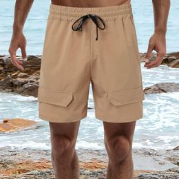 Men's Shorts Mens Summer Sports Training Pants Fitting Outdoor Drawstring Five-Point Straight Wide Leg Pantalones Cortos 2023