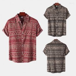 Men's Casual Shirts 2023 Summer Short Sleeve Printed Shirt Large Size Hawaii Vacation Cardigan Men