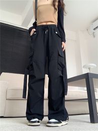 Women s Two Piece Pant Streetwear Techwear Baggy Cargo Track Harajuku Straight Men Sweatpants Wide Leg Joggers Alt Trousers Clothes 230715
