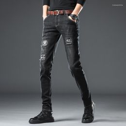 Men's Jeans HCXY Brand Stretch Men Spring And Autumn Slim Feet Denim Pants Male Korean Trend Casual Mens Trousers