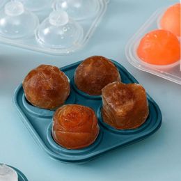 Baking Moulds Ice Ball Mould Easy To Clean Non-stick Clear Texture 4 Grids Making Household Supplies