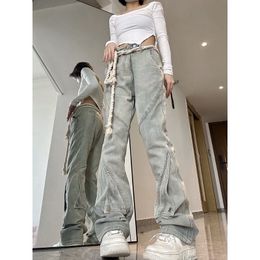 Women s Jeans Harajuku niche design sense straight high waist jean 2023 spring and summer vintage thin ins trend street jean 230715