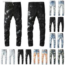 Mens Womens Designers Jeans Distressed Ripped Biker Slim Straight Denim for Men Print Army Fashion Skinny Pants