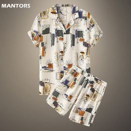 Men's Tracksuits And Shorts Male Summer Printing Casual Shirt Beach Two Piece Suit Mens Clothing 230715