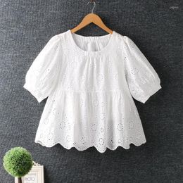 Women's Blouses Summer In Female Casual Wear Mori Girl Embroidered Hollowed Pullover Doll Shirt Women Tops Cotton And Linen Vute Blouse Coat