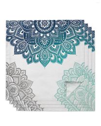 Table Napkin Mandala Gradient Napkins Cloth Set Handkerchief Dinner For Wedding Banquet Party Decoration