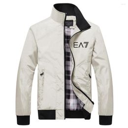 Men's Jackets Brand Sports Casual Jacket Windproof Coat Autumn EV7 Printed Zipper Shirt Outdoor Stand Neck