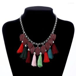 Pendant Necklaces LOVBEAFAS Bohemian Statement Collar Maxi Necklace Women Jewelry Leaves Fringe Tassel Vintage Choker Collier Femme