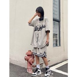 Women s Two Piece Pants Suit Baseball Uniform Printed Short sleeved T shirt Women Summer Casual Fashion Street Shorts Letter Embroidery Trendy 230715