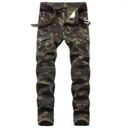 Men's Jeans Cargo Pants Men Fashion Streetwear Casual Style Male Camouflage Color Pocket Slim Fit Denim Pencil Trousers