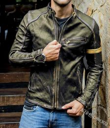 Men's Jackets European And American Leather Jacket Youth Standing Collar Punk Motorcycle